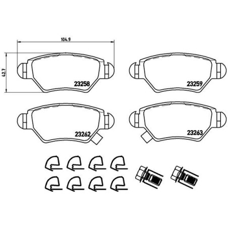 Σετ τακάκια, δισκόφρενα BREMBO P59031