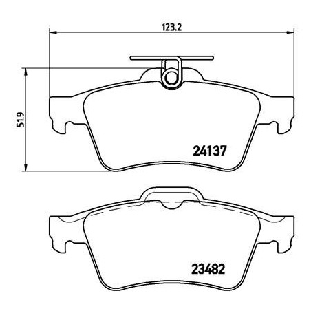 Brake Pad Set, disc brake BREMBO P59042