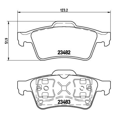 Brake Pad Set, disc brake BREMBO P59044