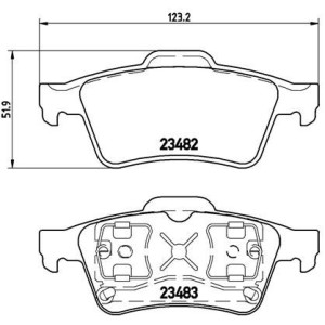 Brake Pad Set, disc brake BREMBO P59044