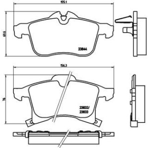 Σετ τακάκια, δισκόφρενα BREMBO P59045