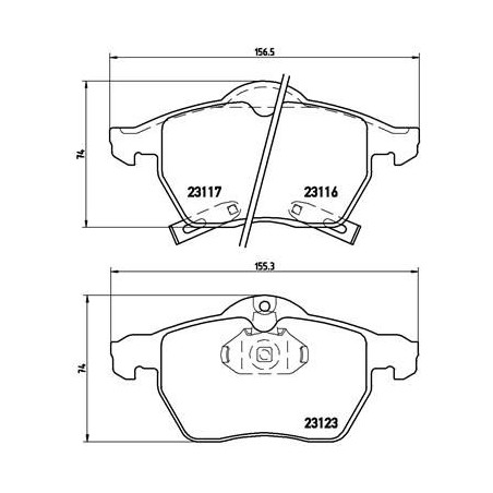 Brake Pad Set, disc brake BREMBO P59048