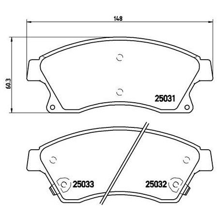 Brake Pad Set, disc brake BREMBO P59076