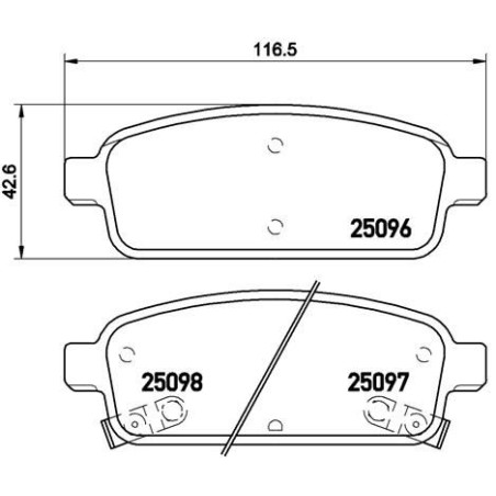 Brake Pad Set, disc brake BREMBO P59080