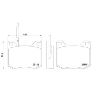 Brake Pad Set, disc brake BREMBO P61004