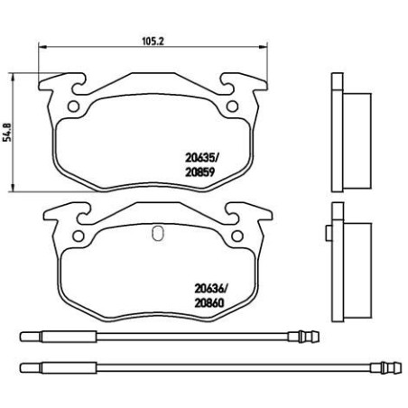 Σετ τακάκια, δισκόφρενα BREMBO P61029