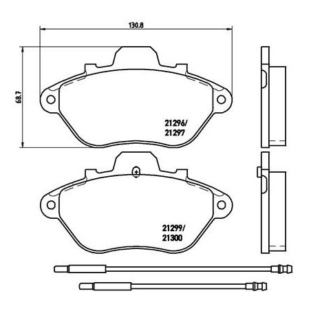 Σετ τακάκια, δισκόφρενα BREMBO P61036