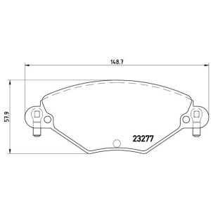 Brake Pad Set, disc brake BREMBO P61071