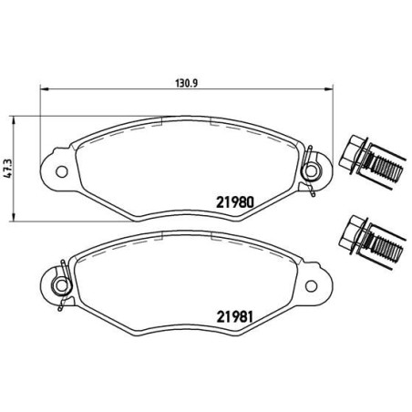 Brake Pad Set, disc brake BREMBO P61098