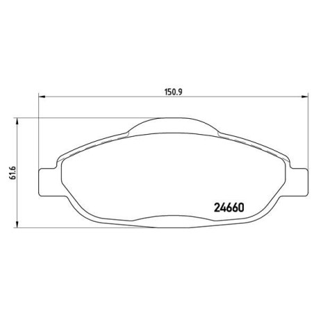 Brake Pad Set, disc brake BREMBO P61101