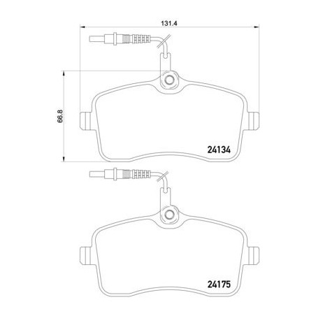 Brake Pad Set, disc brake BREMBO P61109