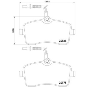 Brake Pad Set, disc brake BREMBO P61109