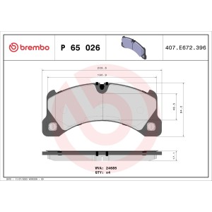 Σετ τακάκια, δισκόφρενα BREMBO P65026