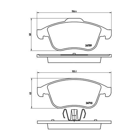 Σετ τακάκια, δισκόφρενα BREMBO P68046