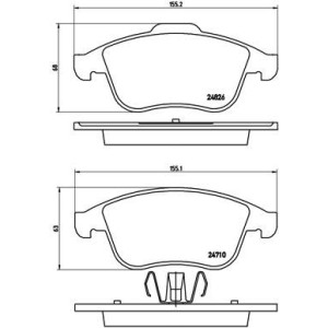 Brake Pad Set, disc brake BREMBO P68047