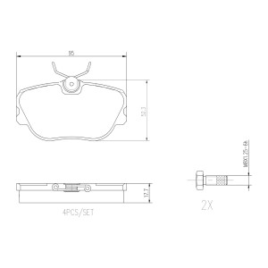 Brake Pad Set, disc brake BREMBO P71004