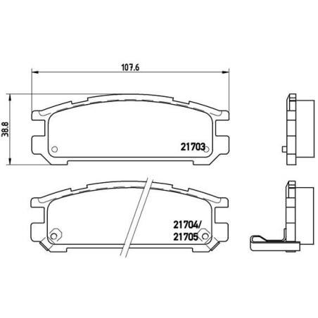 Brake Pad Set, disc brake BREMBO P78005