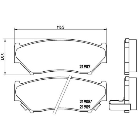 Brake Pad Set, disc brake BREMBO P79008