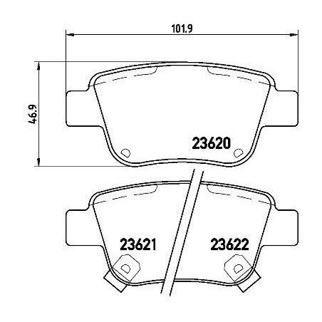 Brake Pad Set, disc brake BREMBO P83047