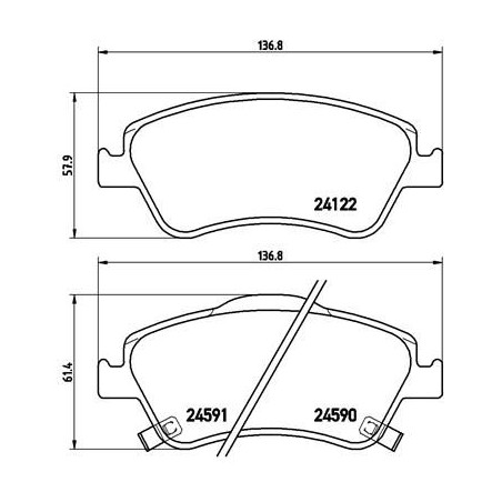 Brake Pad Set, disc brake BREMBO P83079