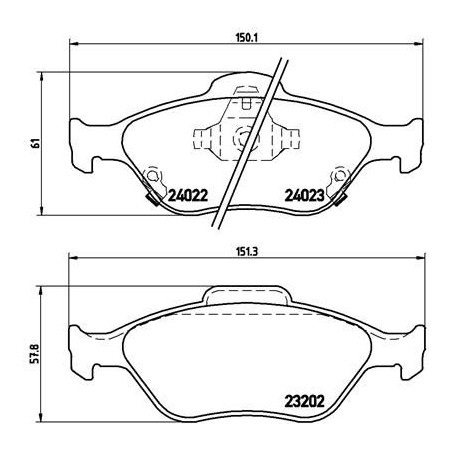 Brake Pad Set, disc brake BREMBO P83085