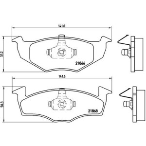 Brake Pad Set, disc brake BREMBO P85030