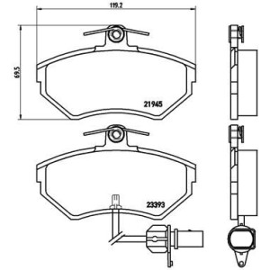 Brake Pad Set, disc brake BREMBO P85044