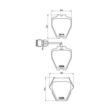 Brake Pad Set, disc brake BREMBO P85054