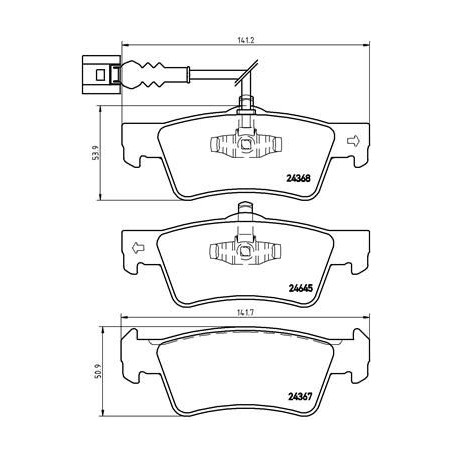 Brake Pad Set, disc brake BREMBO P85091