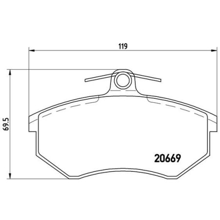 Brake Pad Set, disc brake BREMBO P85093