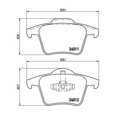 Σετ τακάκια, δισκόφρενα BREMBO P86019