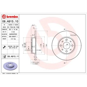 Brake Disc BREMBO 08.A915.10