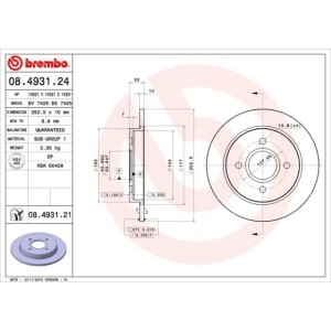 Brake Disc BREMBO 08.4931.24