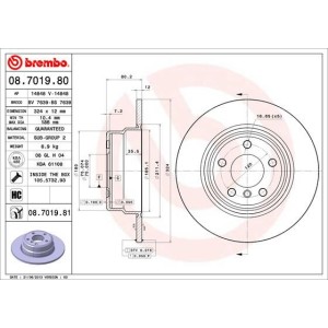 Brake Disc BREMBO 08.7019.80