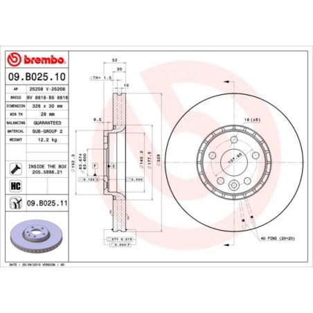 Brake Disc BREMBO 09.B025.11