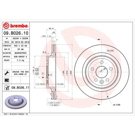 Brake Disc BREMBO 09.B026.11