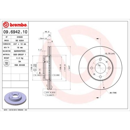 Brake Disc BREMBO 09.6942.10