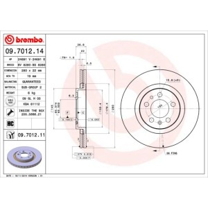 Brake Disc BREMBO 09.7012.14