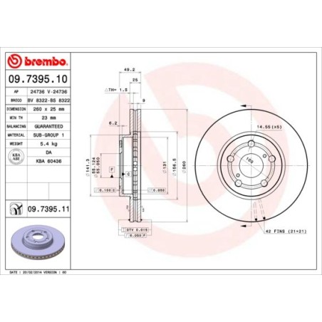 Δισκόπλακα BREMBO 09.7395.10