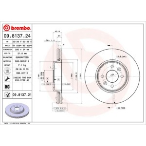 Brake Disc BREMBO 09.8137.24