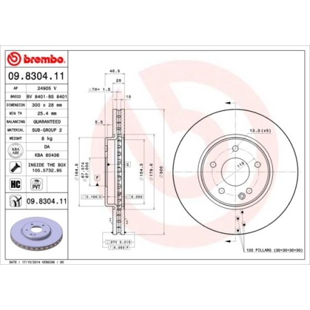 Brake Disc BREMBO 09.8304.11