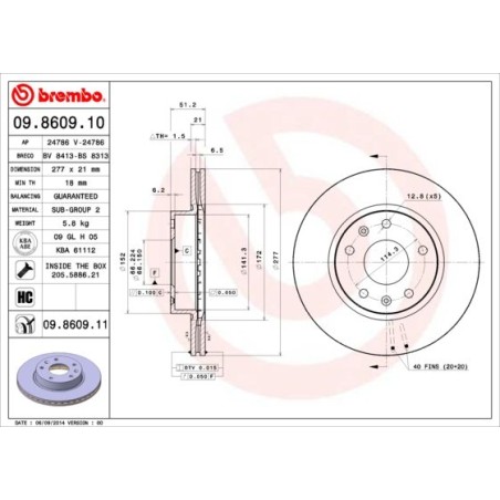 Brake Disc BREMBO 09.8609.10