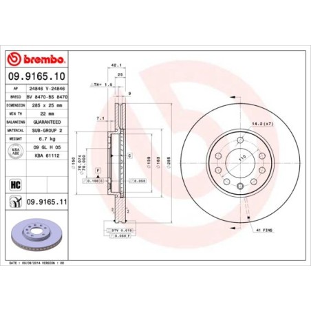 Brake Disc BREMBO 09.9165.10