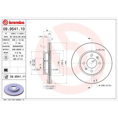 Δισκόπλακα BREMBO 09.9541.10