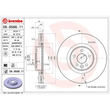 Brake Disc BREMBO 09.9586.11