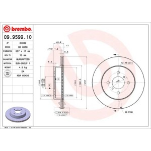 Brake Disc BREMBO 09.9599.10