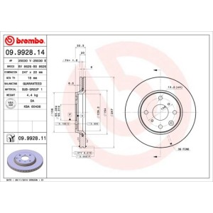 Brake Disc BREMBO 09.9928.14