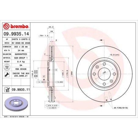 Brake Disc BREMBO 09.9935.14