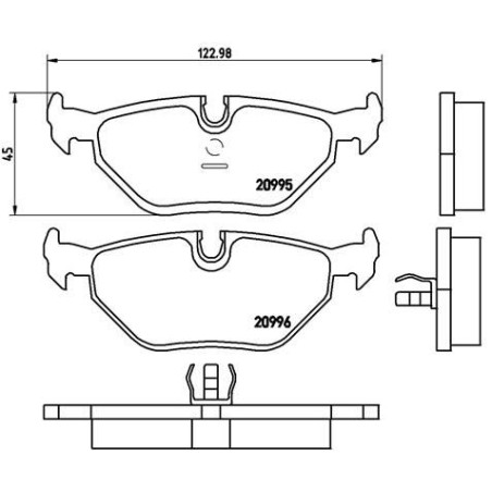 Brake Pad Set, disc brake BREMBO P06011