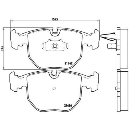 Brake Pad Set, disc brake BREMBO P06021